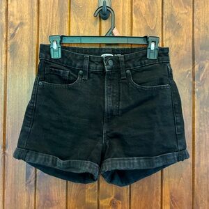 Women’s Black Denim Mom Jean Shorts